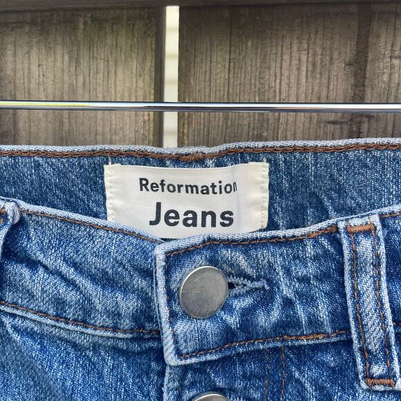 Reformation Jeans • Liza Button Fly High Rise Jeans Malta - Picture 5 of 11
